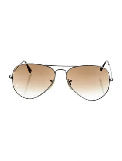 Pre-owned Ray Ban Aviator Gradient Sunglasses In Silver