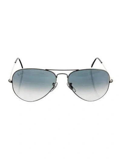 Pre-owned Ray Ban Aviator Gradient Sunglasses In Silver