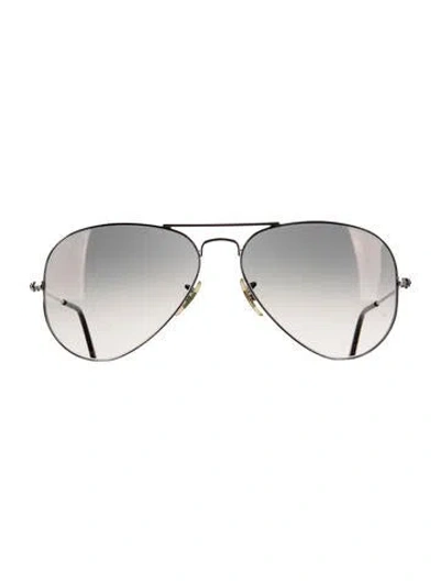 Pre-owned Ray Ban Aviator Gradient Sunglasses In Silver