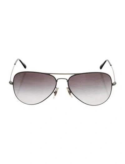 Pre-owned Ray Ban Aviator Gradient Sunglasses In Silver