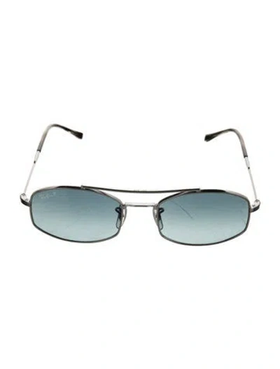 Pre-owned Ray Ban Aviator Gradient Sunglasses In Silver
