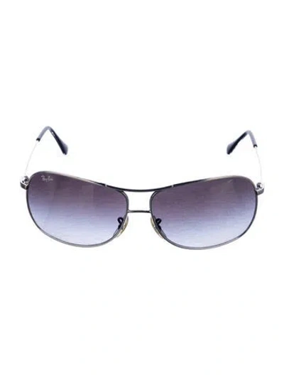 Pre-owned Ray Ban Aviator Gradient Sunglasses In Silver