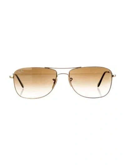 Pre-owned Ray Ban Aviator Gradient Sunglasses In Silver