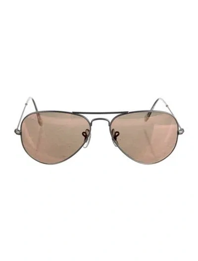 Pre-owned Ray Ban Aviator Gradient Sunglasses In Silver