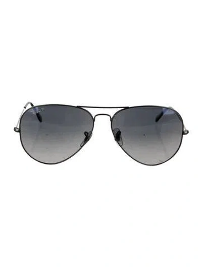 Pre-owned Ray Ban Aviator Gradient Sunglasses In Silver