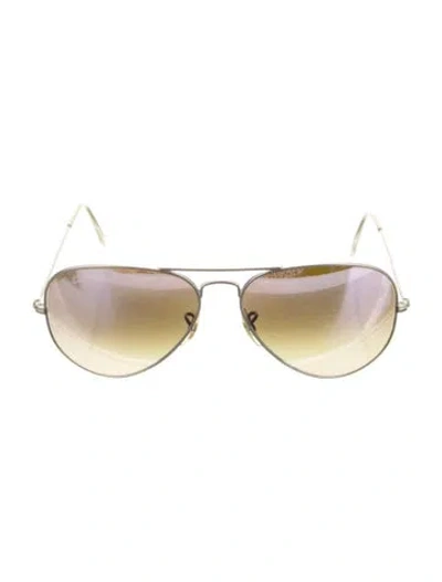 Pre-owned Ray Ban Aviator Gradient Sunglasses In Silver