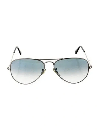 Pre-owned Ray Ban Aviator Gradient Sunglasses In Silver