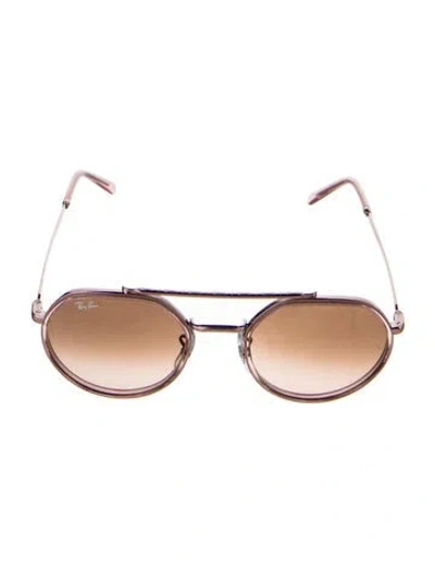 Pre-owned Ray Ban Aviator Gradient Sunglasses In White