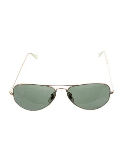 Pre-owned Ray Ban Aviator L Aviator Sunglasses In Gold