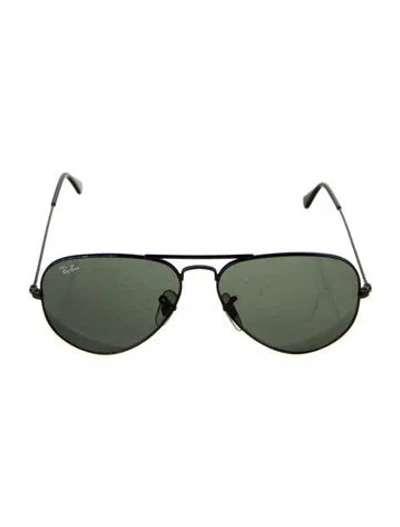 Pre-owned Ray Ban Aviator Large Aviator Sunglasses In Black