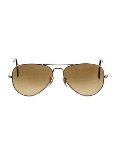 Pre-owned Ray Ban Aviator Large Aviator Sunglasses In Brown