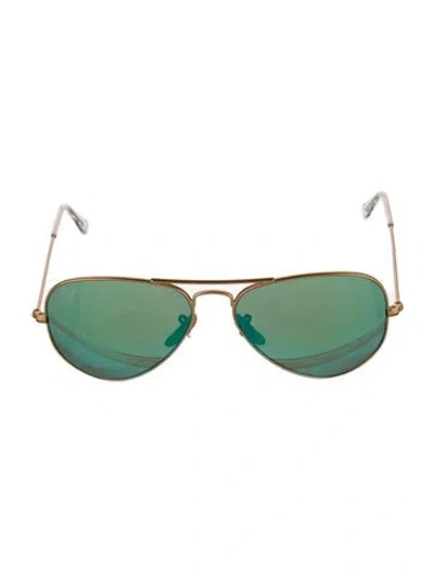 Pre-owned Ray Ban Aviator Large Aviator Sunglasses In Gold