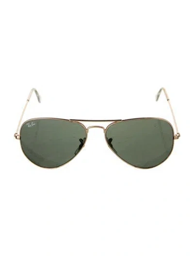 Pre-owned Ray Ban Aviator Large Aviator Sunglasses In Gold