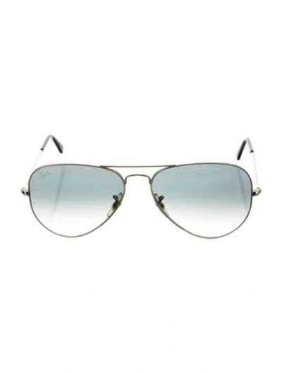 Pre-owned Ray Ban Aviator Large Aviator Sunglasses In Metallic/silver