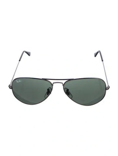 Pre-owned Ray Ban Aviator Large Aviator Sunglasses In Silver