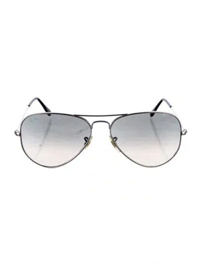 Pre-owned Ray Ban Aviator Large Aviator Sunglasses In Silver