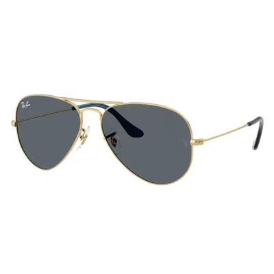 Ray Ban Aviator Large Blue Unisex Sunglasses Rb3025 9278r5 62 In Gray