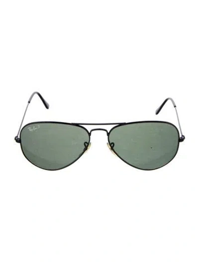 Pre-owned Ray Ban Aviator Large Metal Aviator Sunglasses In Black