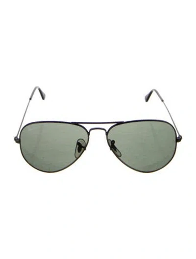 Pre-owned Ray Ban Aviator Large Metal Aviator Sunglasses In Black