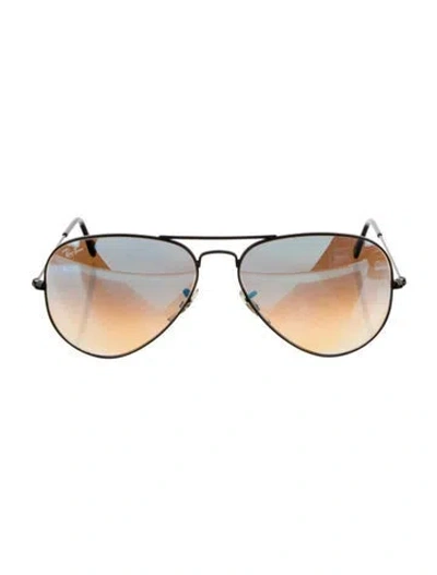 Pre-owned Ray Ban Aviator Large Metal Aviator Sunglasses In Black