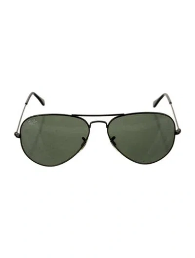 Pre-owned Ray Ban Aviator Large Metal Aviator Sunglasses In Black