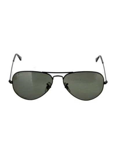 Pre-owned Ray Ban Aviator Large Metal Aviator Sunglasses In Black