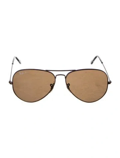 Pre-owned Ray Ban Aviator Large Metal Aviator Sunglasses In Brown