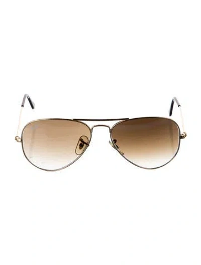 Pre-owned Ray Ban Aviator Large Metal Aviator Sunglasses In Brown