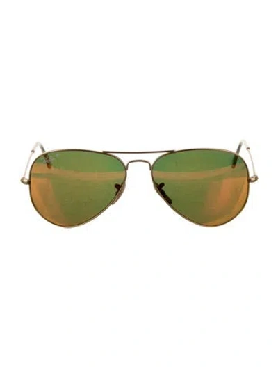 Pre-owned Ray Ban Aviator Large Metal Aviator Sunglasses In Gold