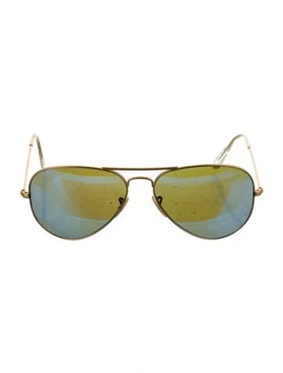 Pre-owned Ray Ban Aviator Large Metal Aviator Sunglasses In Gold