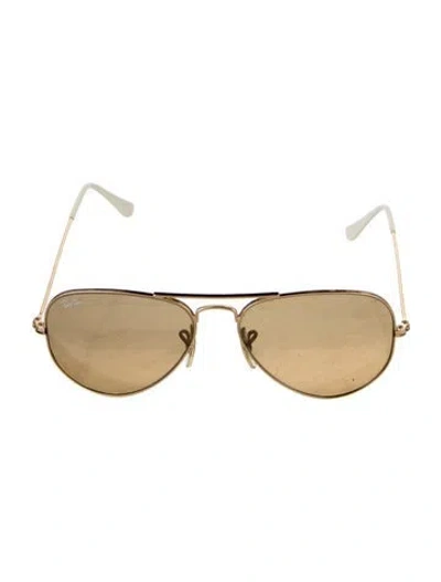Pre-owned Ray Ban Aviator Large Metal Aviator Sunglasses In Gold