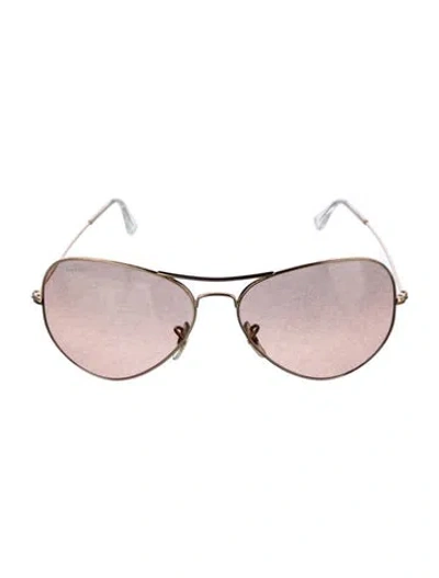 Pre-owned Ray Ban Aviator Large Metal Aviator Sunglasses In Gold