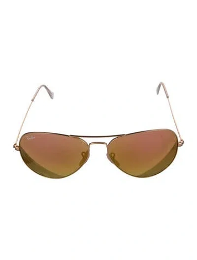 Pre-owned Ray Ban Aviator Large Metal Aviator Sunglasses In Gold