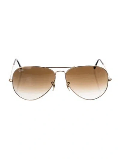 Pre-owned Ray Ban Aviator Large Metal Aviator Sunglasses In Gold