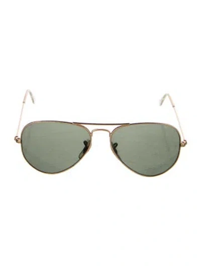 Pre-owned Ray Ban Aviator Large Metal Aviator Sunglasses In Gold