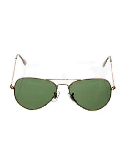 Pre-owned Ray Ban Aviator Large Metal Aviator Sunglasses In Gold