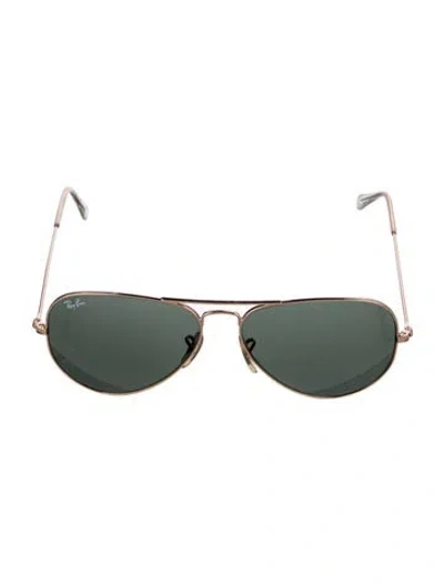 Pre-owned Ray Ban Aviator Large Metal Aviator Sunglasses In Gold