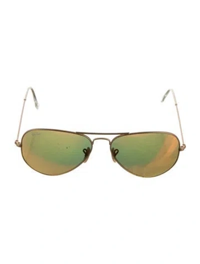 Pre-owned Ray Ban Aviator Large Metal Aviator Sunglasses In Gold