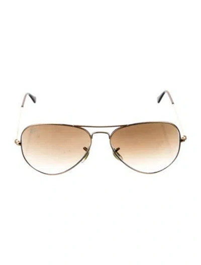 Pre-owned Ray Ban Aviator Large Metal Aviator Sunglasses In Gold