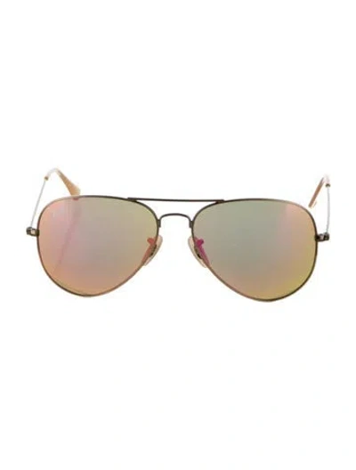 Pre-owned Ray Ban Aviator Large Metal Aviator Sunglasses In Gold