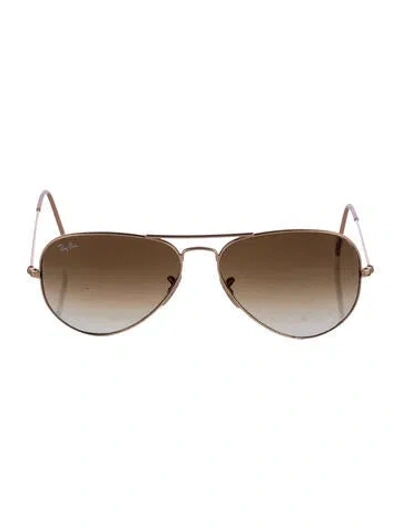 Pre-owned Ray Ban Aviator Large Metal Aviator Sunglasses In Gold
