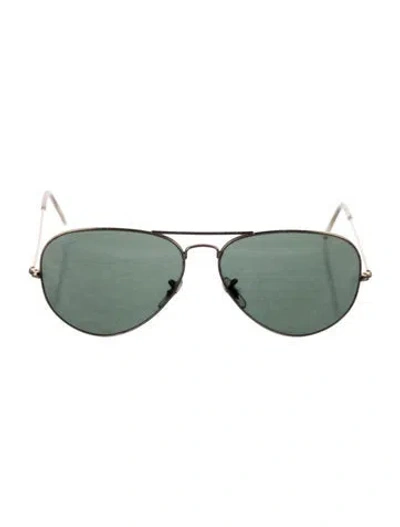Pre-owned Ray Ban Aviator Large Metal Aviator Sunglasses In Gold
