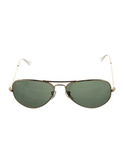 Pre-owned Ray Ban Aviator Large Metal Aviator Sunglasses In Gold