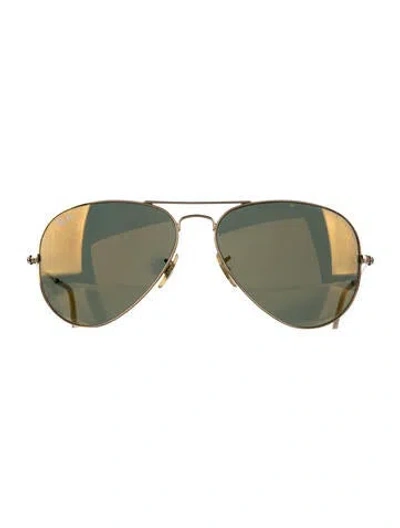 Pre-owned Ray Ban Aviator Large Metal Aviator Sunglasses In Gold