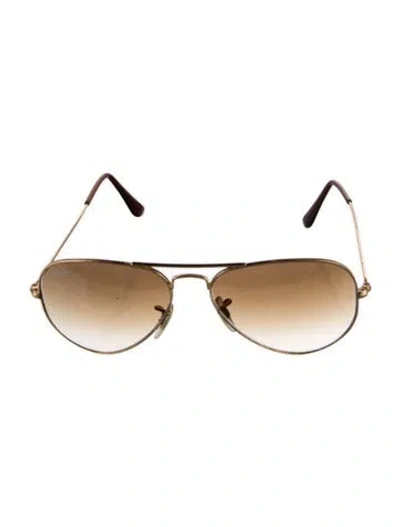 Pre-owned Ray Ban Aviator Large Metal Aviator Sunglasses In Gold