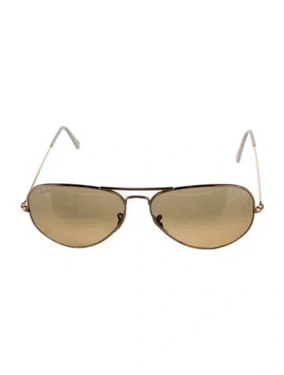 Pre-owned Ray Ban Aviator Large Metal Aviator Sunglasses In Gold