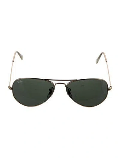 Pre-owned Ray Ban Aviator Large Metal Aviator Sunglasses In Gold
