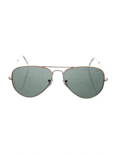 Pre-owned Ray Ban Aviator Large Metal Aviator Sunglasses In Gold