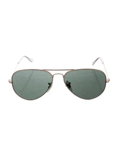 Pre-owned Ray Ban Aviator Large Metal Aviator Sunglasses In Gold