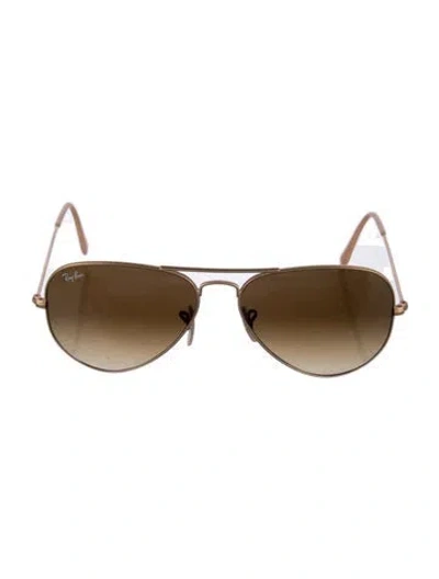 Pre-owned Ray Ban Aviator Large Metal Aviator Sunglasses In Gold